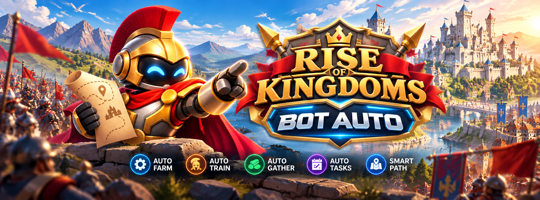 rokfarm — Auto Rise of Kingdoms Bot: Auto Farm, Auto Train, Auto Gather, Auto Tasks, Smart Path